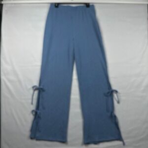 Julia‎ by Love J Blue Textured Wide Leg Side Tie Pants XL ST4683-B